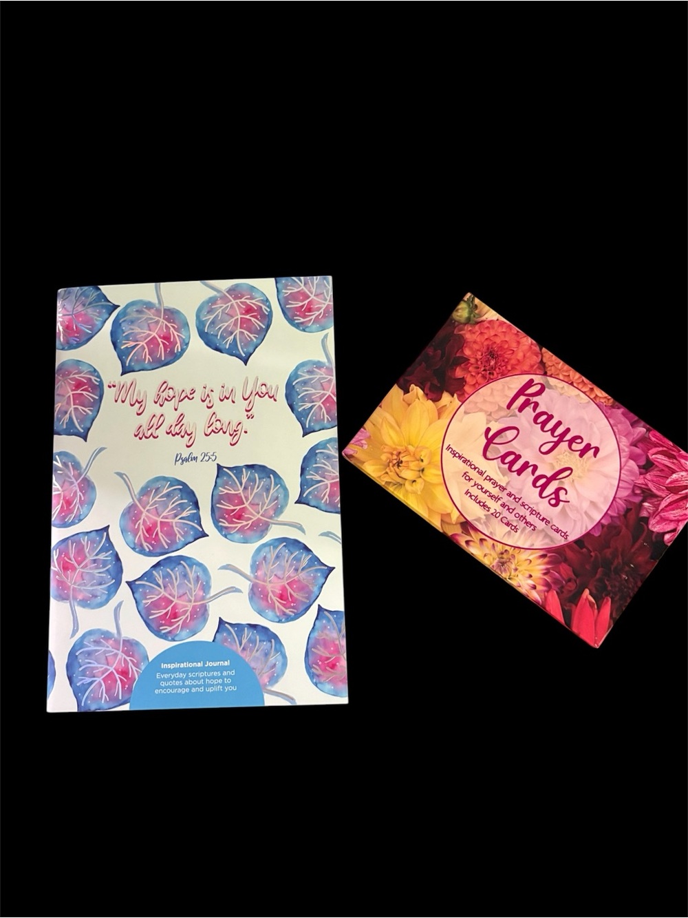 Inspirational Prayer Cards & Journal Set - Pink and Blue Floral